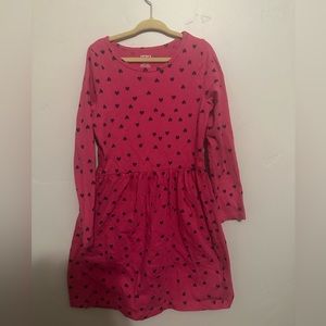 Carter’s Girls Pink and Navy Heart long sleeve dress